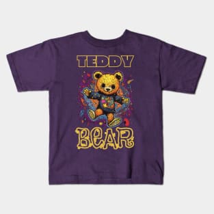 Teddy Bear Cool Techno Dancing Zombie Teddy Bear Kids T-Shirt